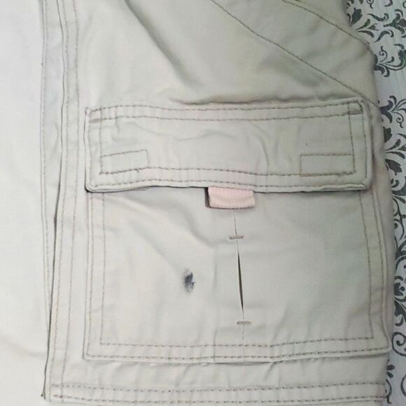 Vintage Mens Khaki Cargo Shorts Y2K Carpenter Tan Neutral Shorts - Picture 3 of 6